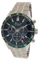 Bonnet herreur med chronograph & lænke m. grøn skive